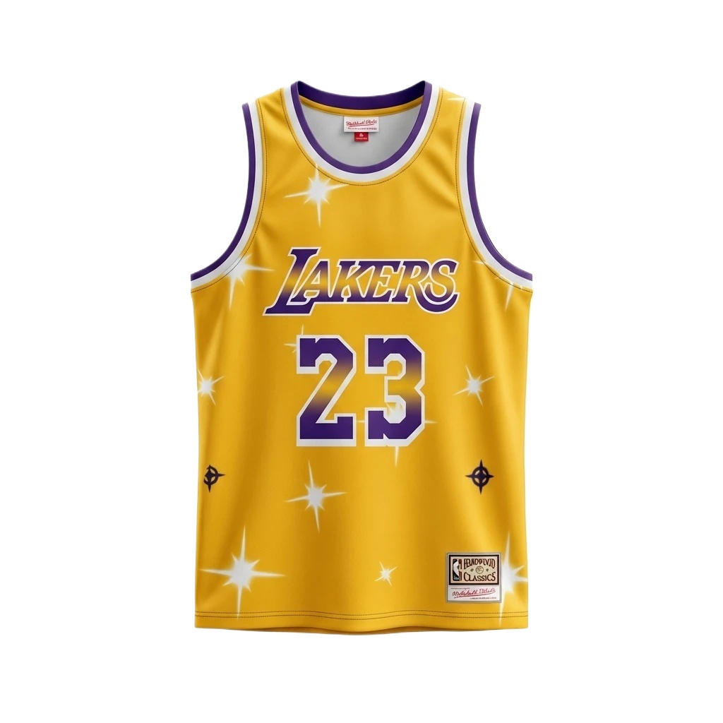 LBJ Lakers retro - style yellow jersey