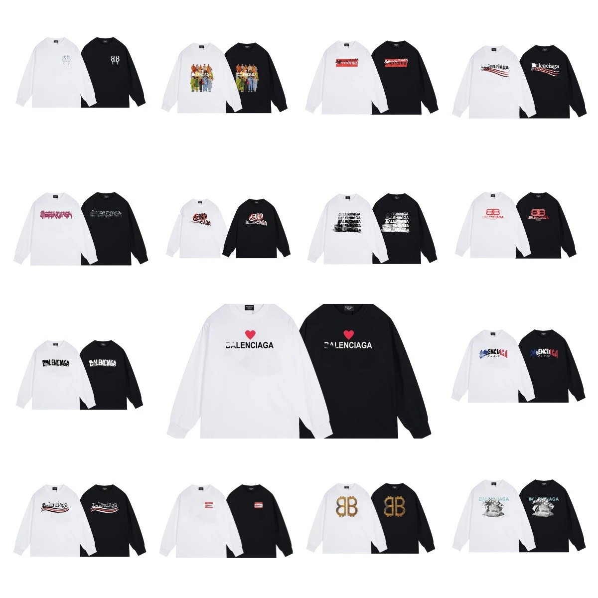 Balenciaga Love Heart Casual Style Long-sleeved Shirt