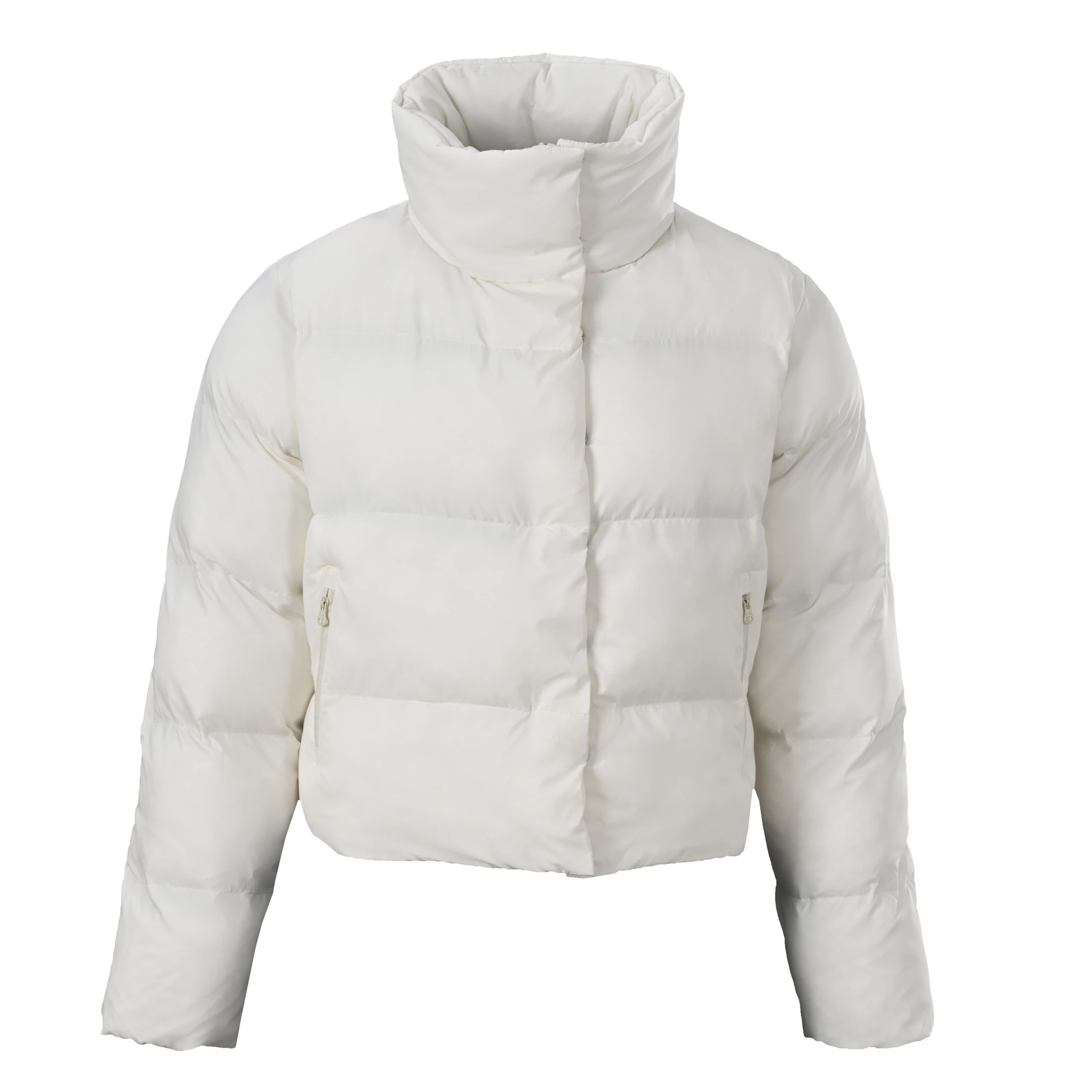 Commuter Stand-Collar Puffer Jacket - White
