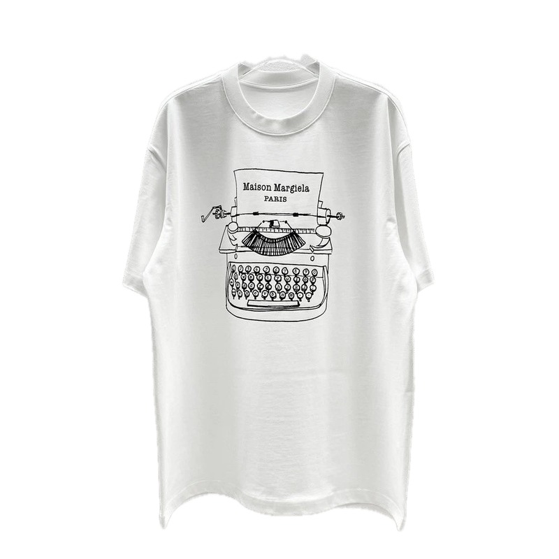 Maison Margiela Vintage Typewriter Style White T-Shirt