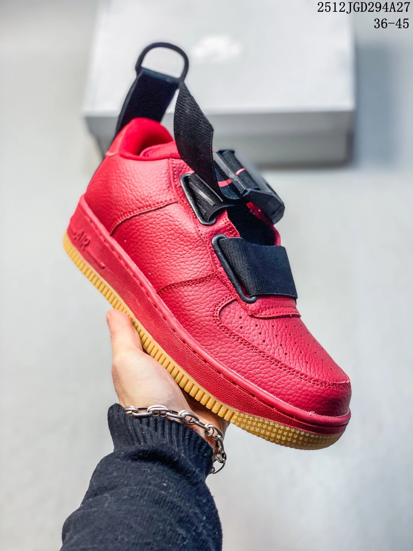 Nike Air Force 1 red trendy sneakers