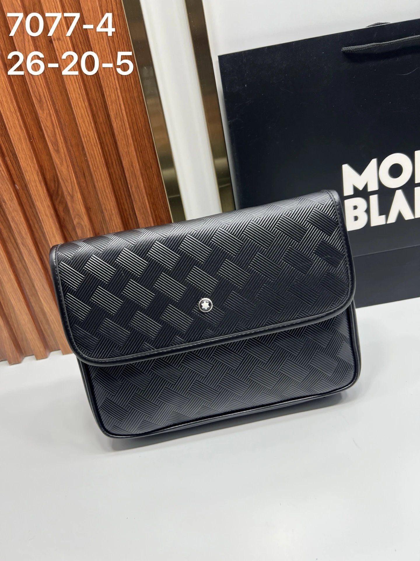Montblanc Clutch bag Black Flap Geometric