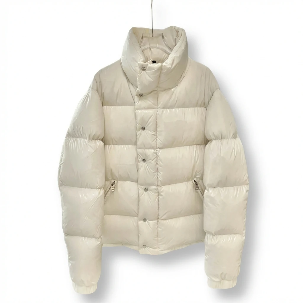 Moncler minimalist style off-white down jacket