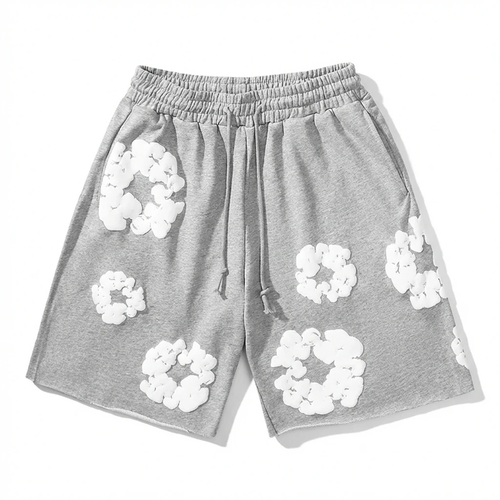 Flower Style Grey Shorts from DENIM TEARS