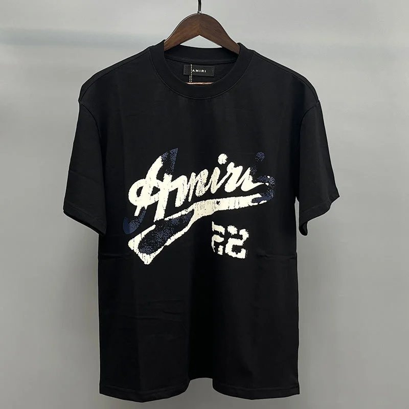 Amiri Black White Records Graphic T-Shirt Campus Look