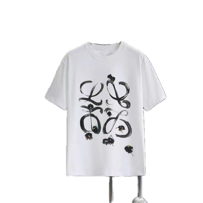 LOEWE x Hayao Miyazaki Collaboration Graffiti-Style White Short-Sleeve T-Shirt