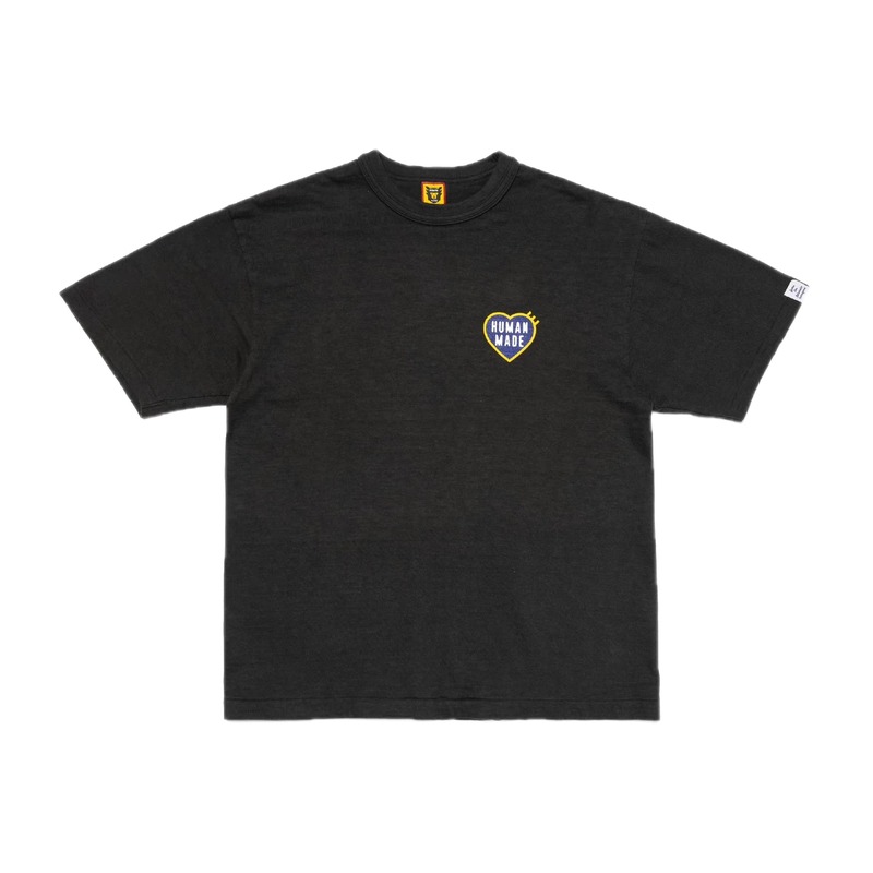 HUMAN MADE Heart Embroidered Japanese Streetwear Black T-Shirt
