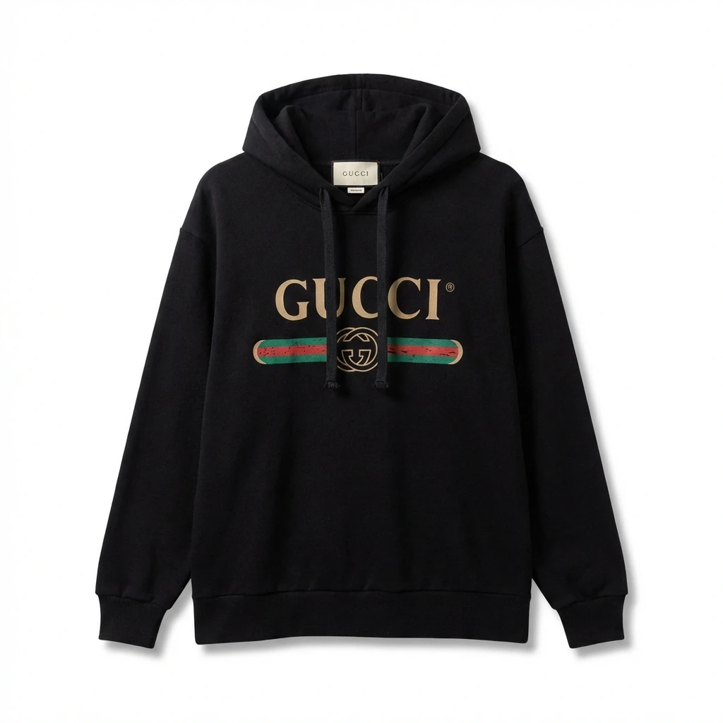 Gucci letter print style black hoodie