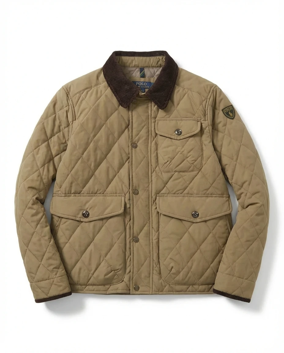 Ralph Lauren quilted retro-style khaki coat