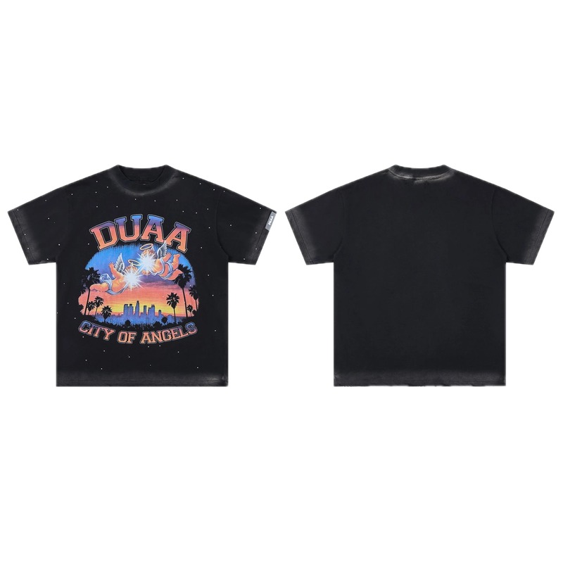 DUAA City of Angels Vintage Style Black T-shirt