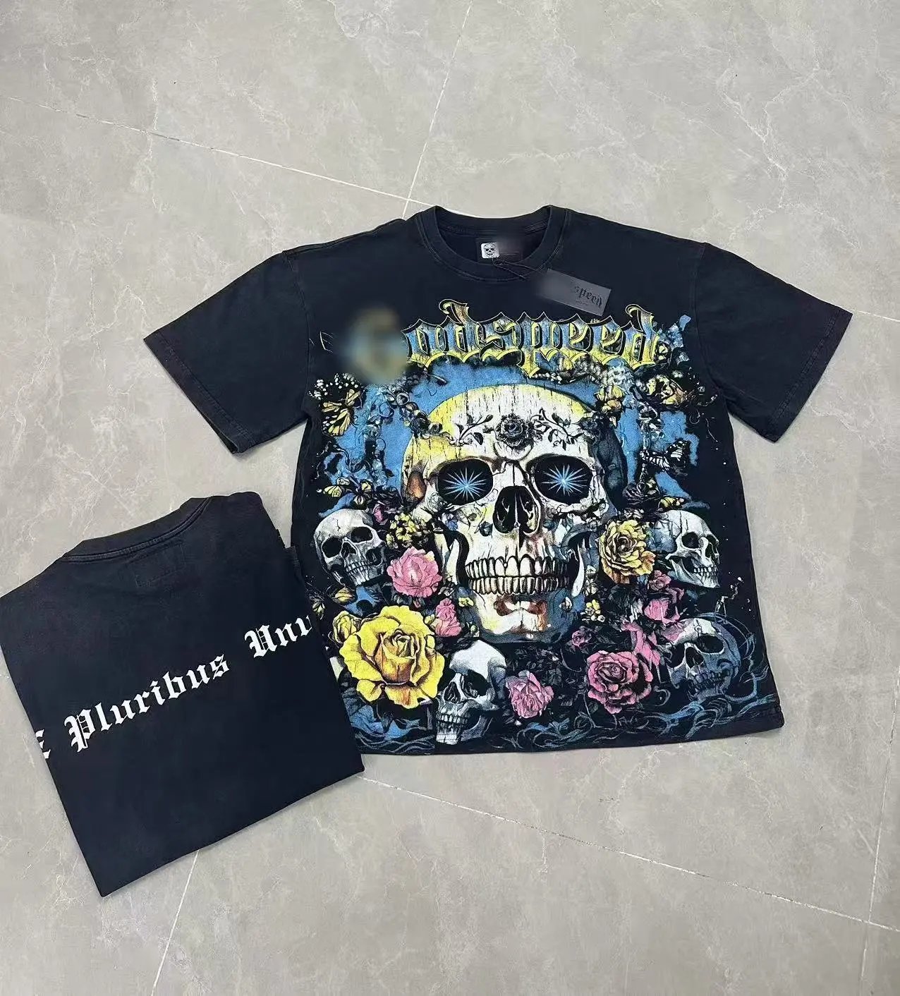 Godspeed Gothic Skull Rose Black T-Shirt