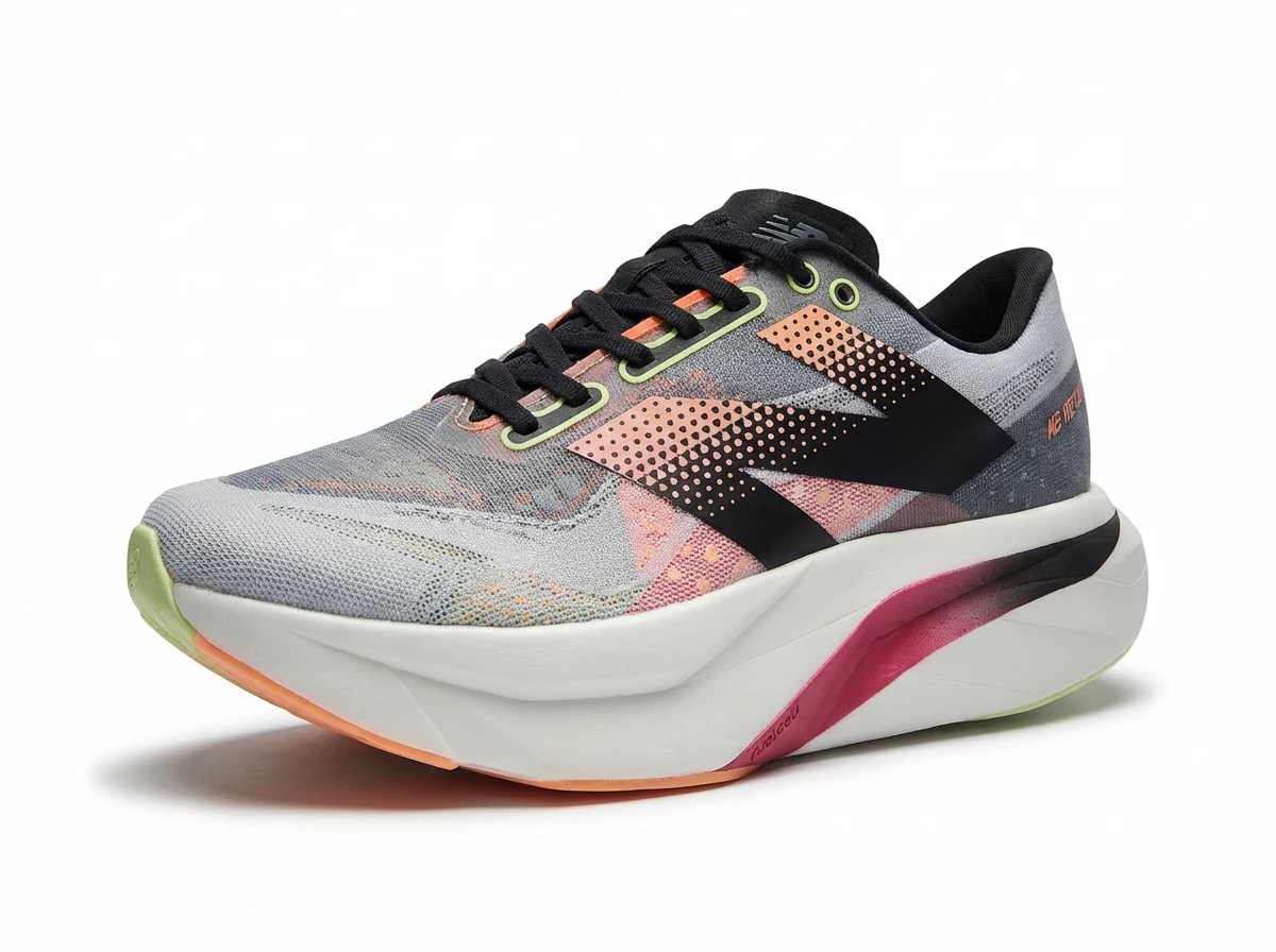 New Balance retro-style gray-pink sports shoes