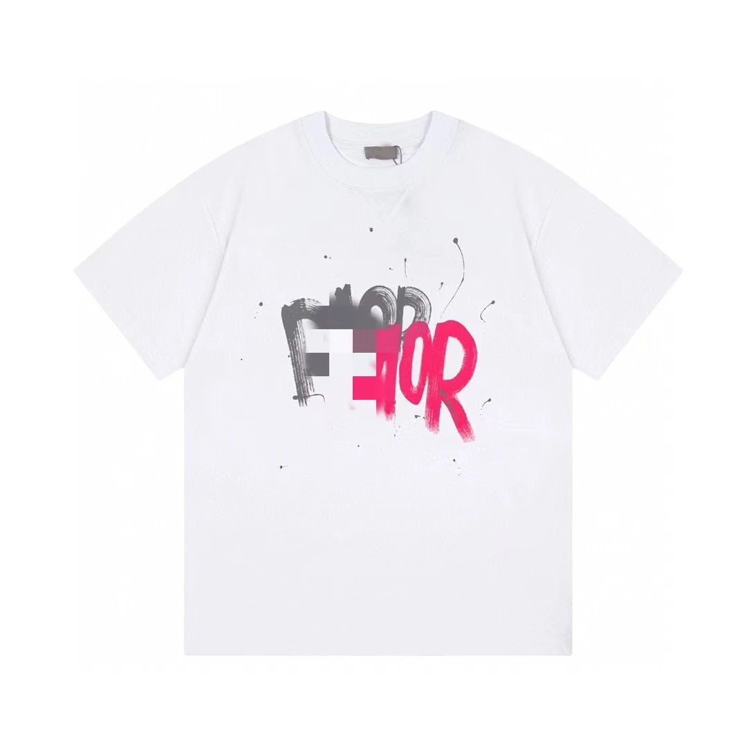 Dior Graffiti Collection Street Style White Short-sleeve T-shirt