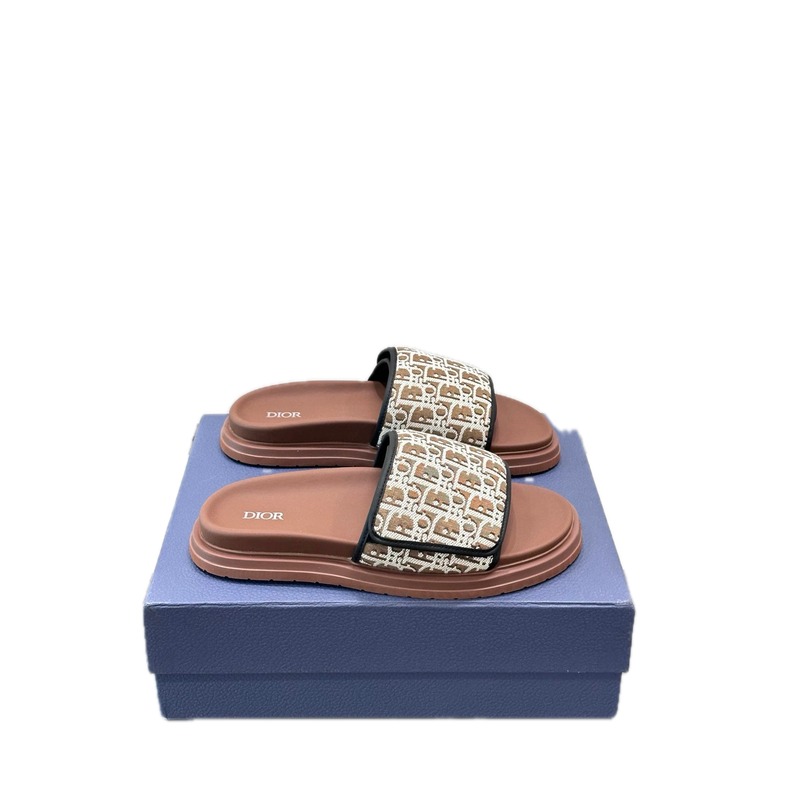 Dior Vintage-style Brown Monogram Slippers
