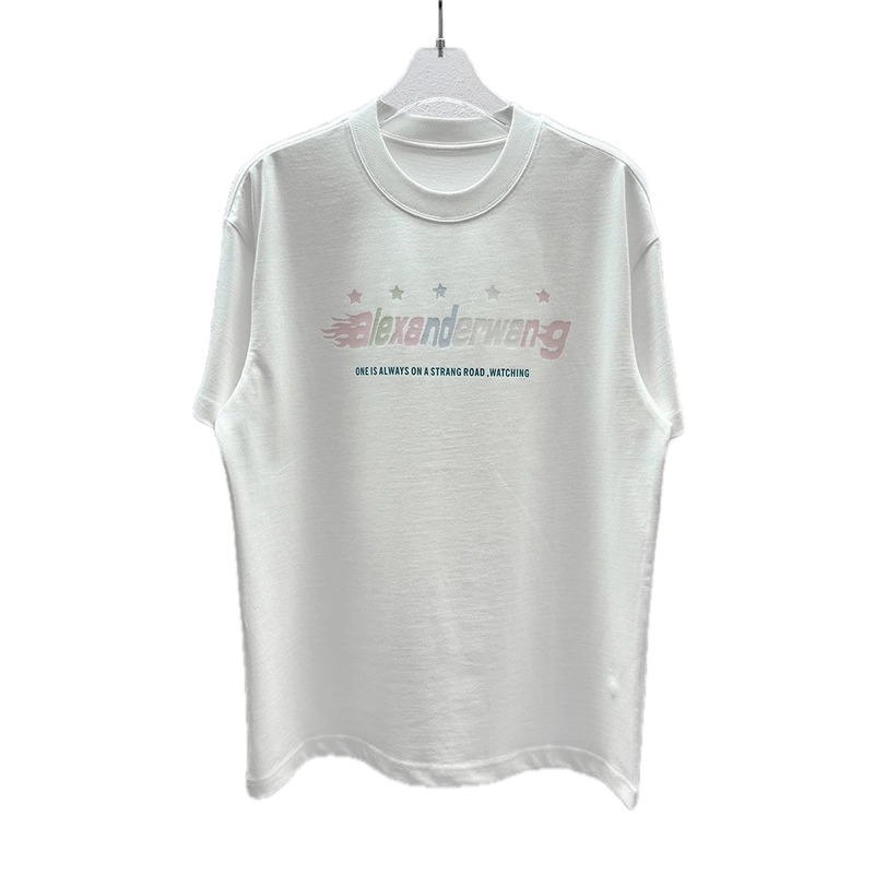 Alexander Wang Letter Print Street Style White T-Shirt