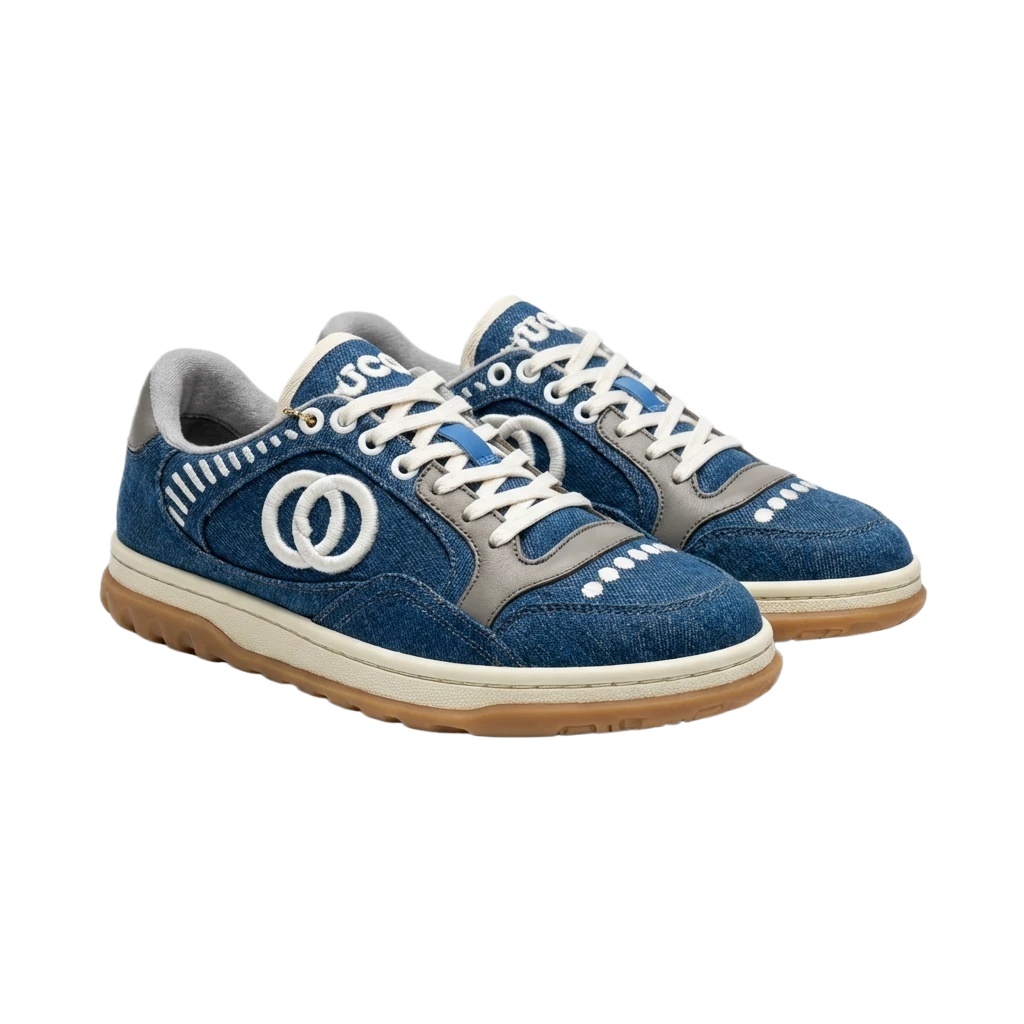 Gucci vintage blue-gray denim sneakers