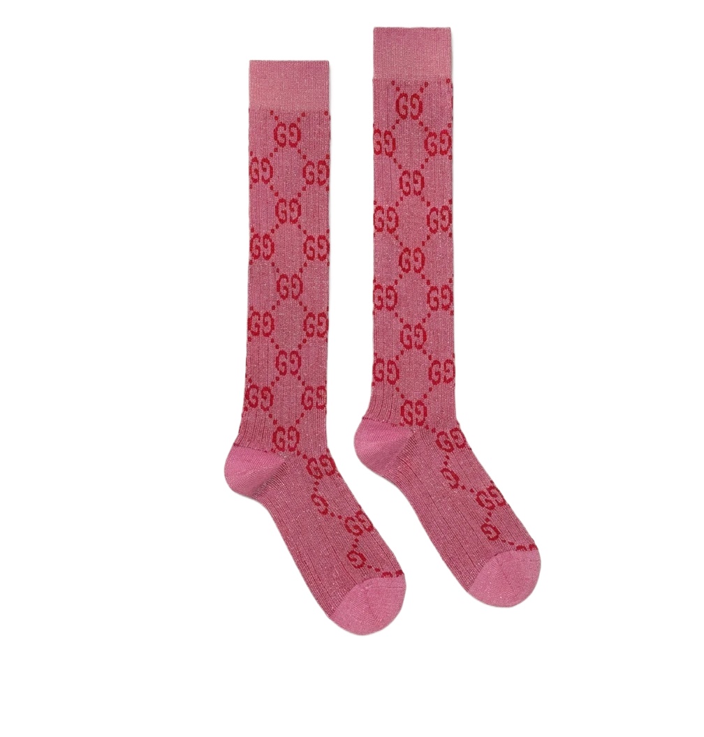 Gucci pink retro-style long socks