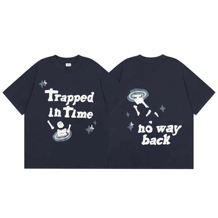 Broken Hearts Raised-Print Graphic Navy Style Bpi03 Graphic T-Shirt Casual Layering