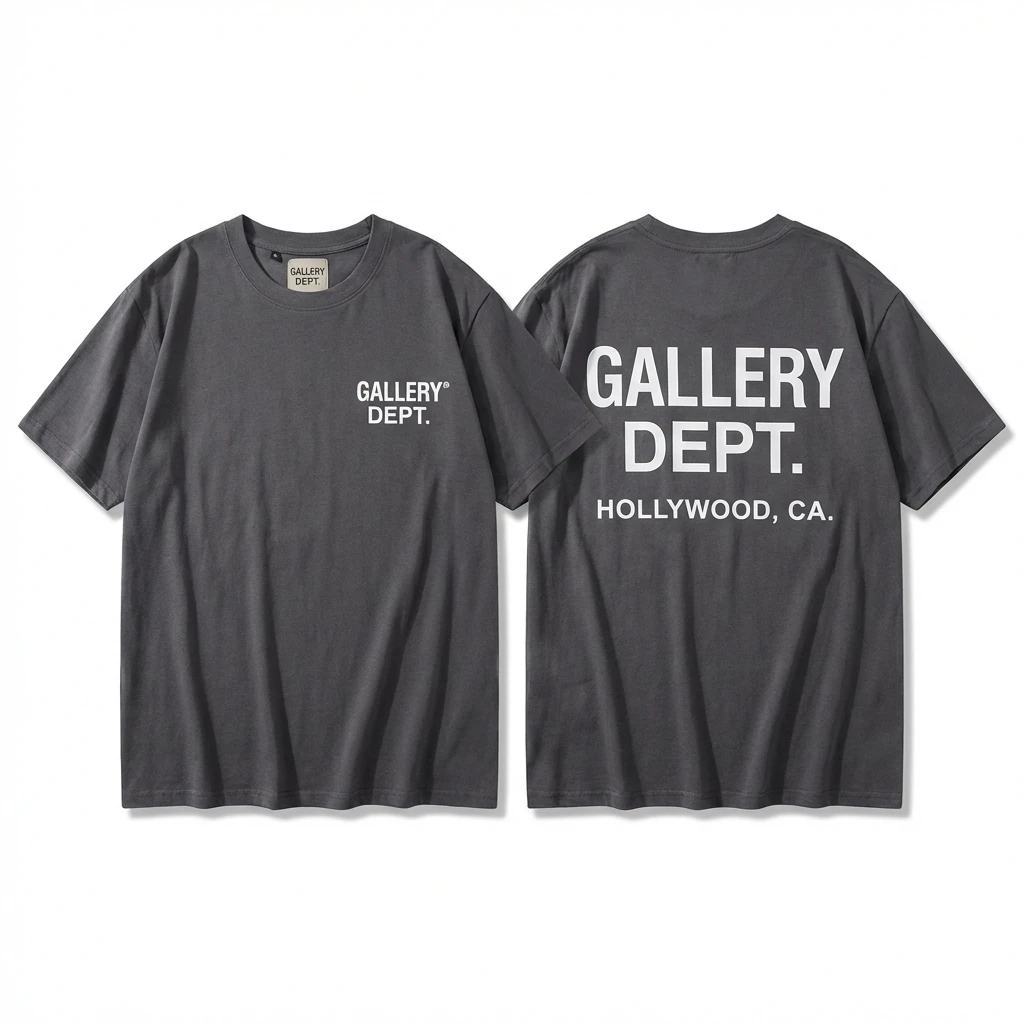 Gallery Dept Minimalist Style Dark Grey T-Shirt