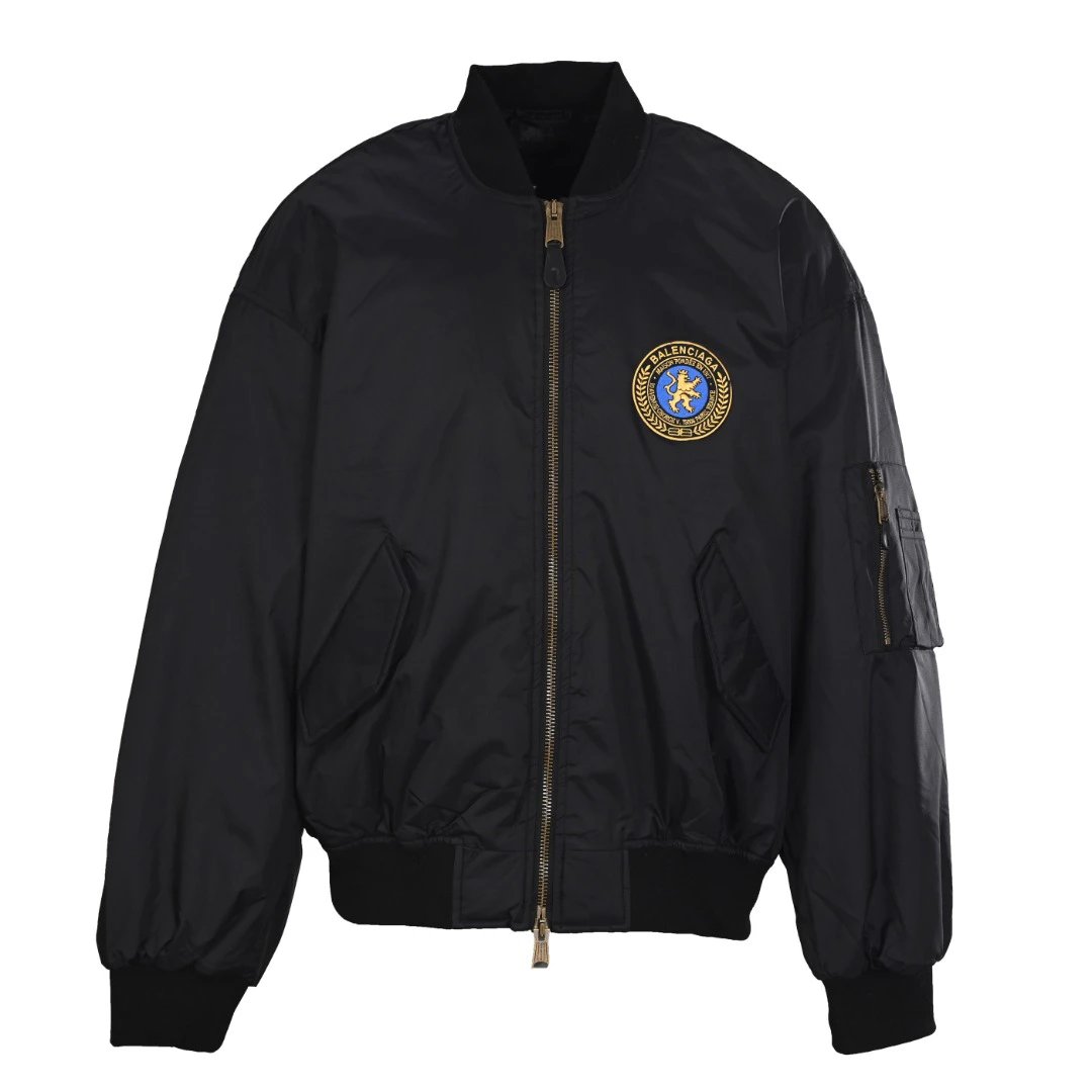 Black C.P. Badge Bomber Jacket for travel