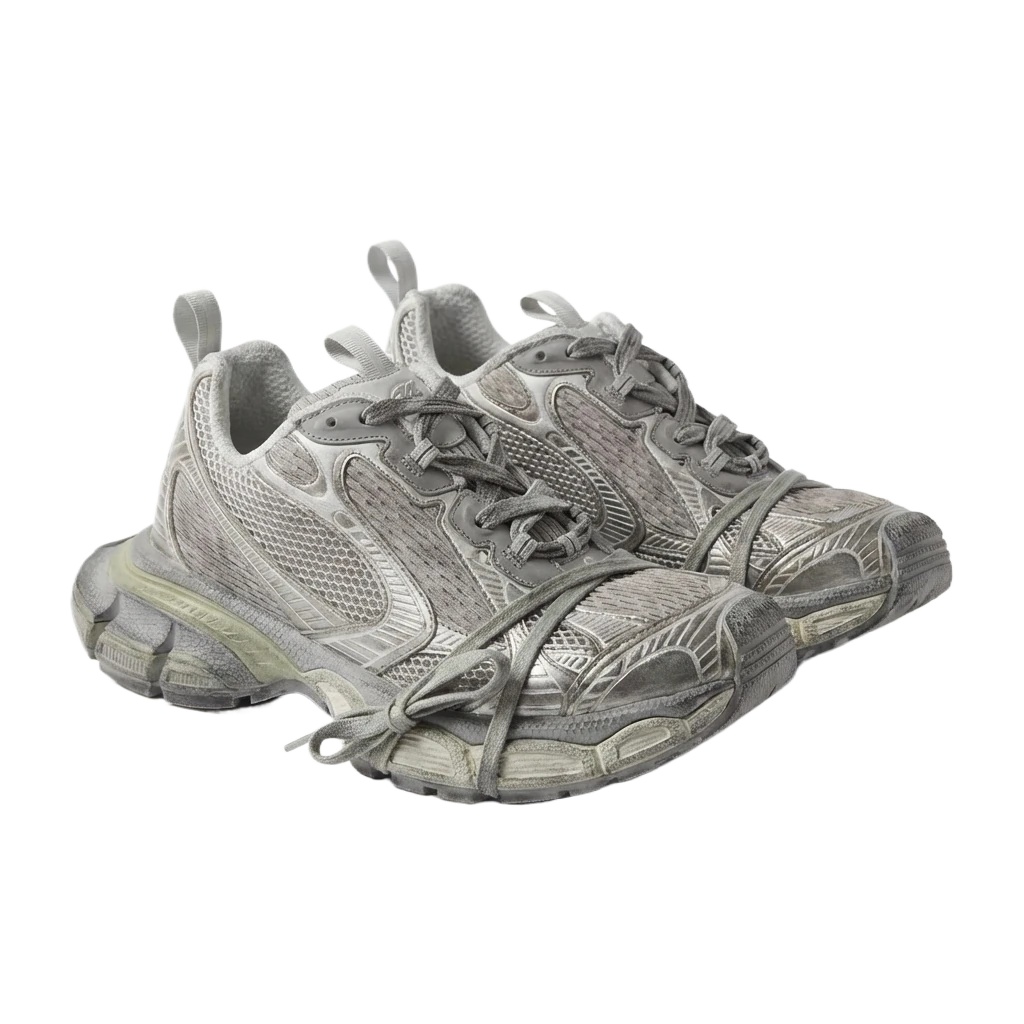 Balenciaga retro-style grey sports shoes