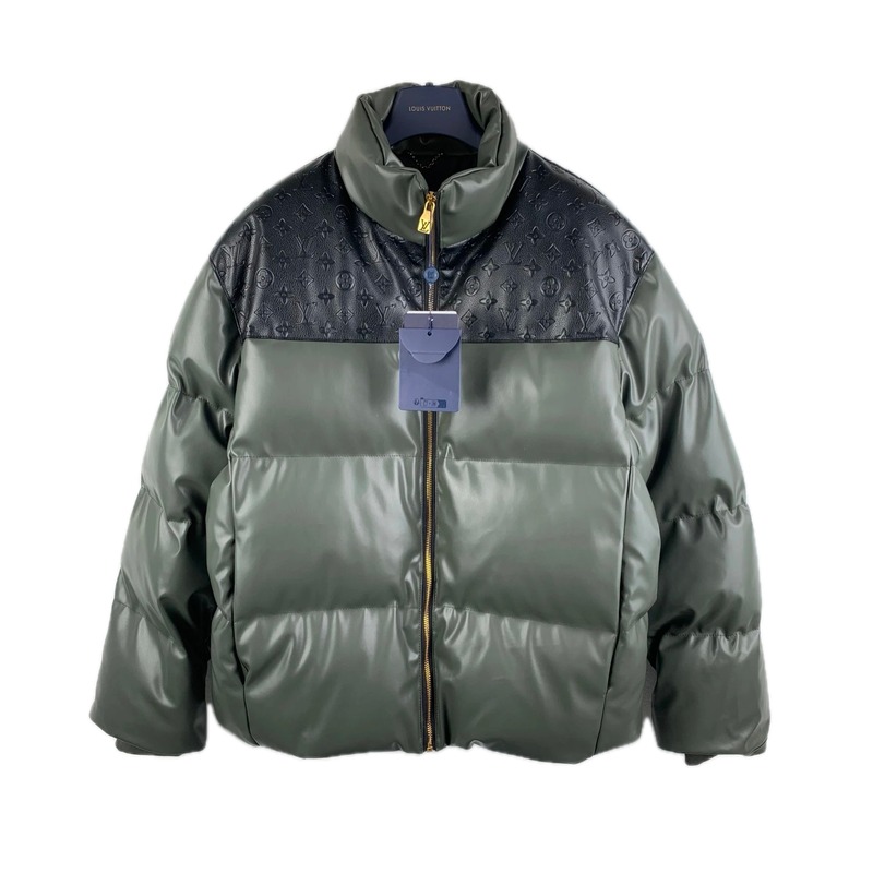 LV classic style fashionable dark green down jacket