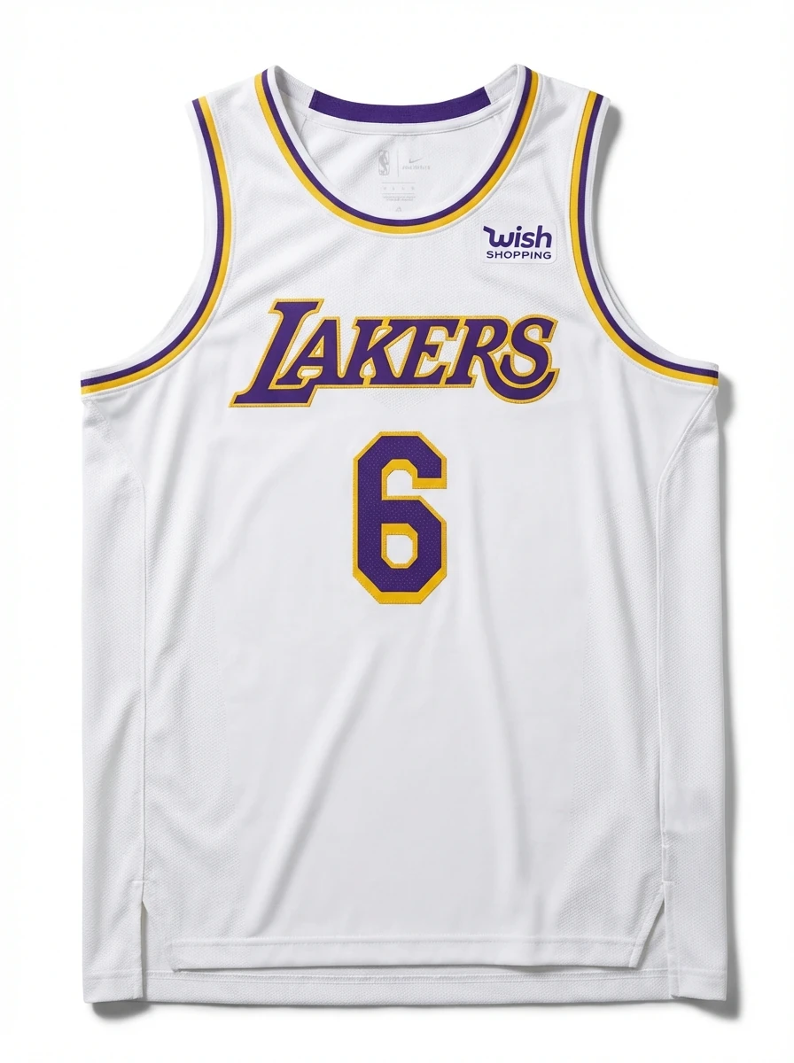 LBJ Lakers No. 6 white jersey