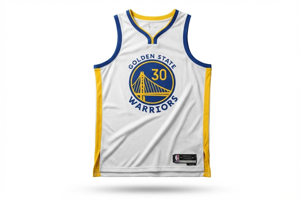 Nike Curry No.30 white, blue and yellow jersey