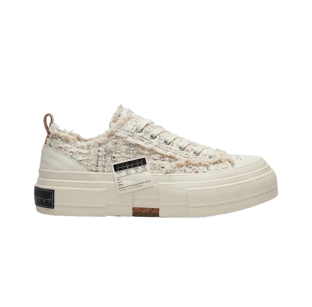 Xvessel Tweed Retro White Shoes