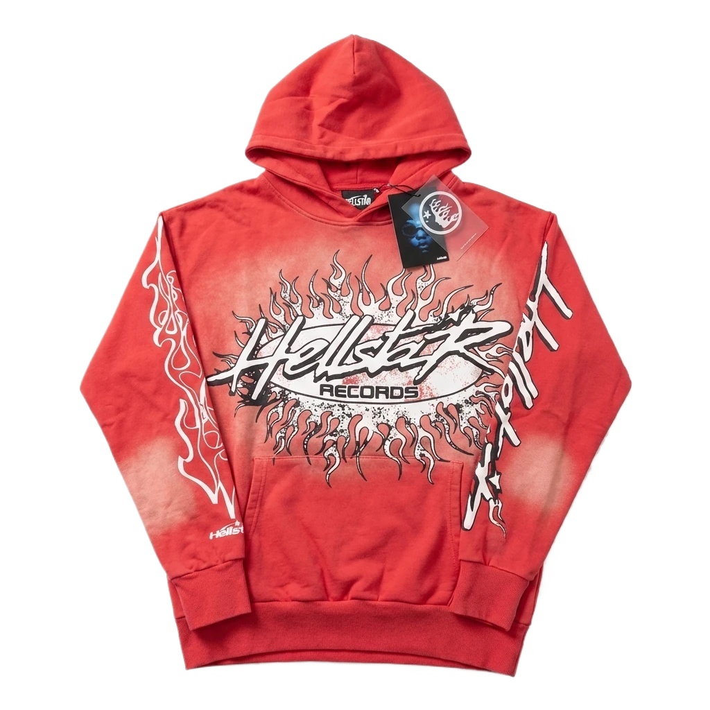 Hellstar Flame Wind Red Hoodie