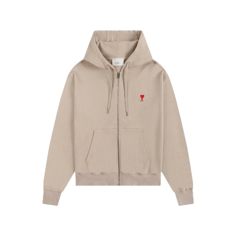 AMI Love Minimalist Style Beige Cardigan