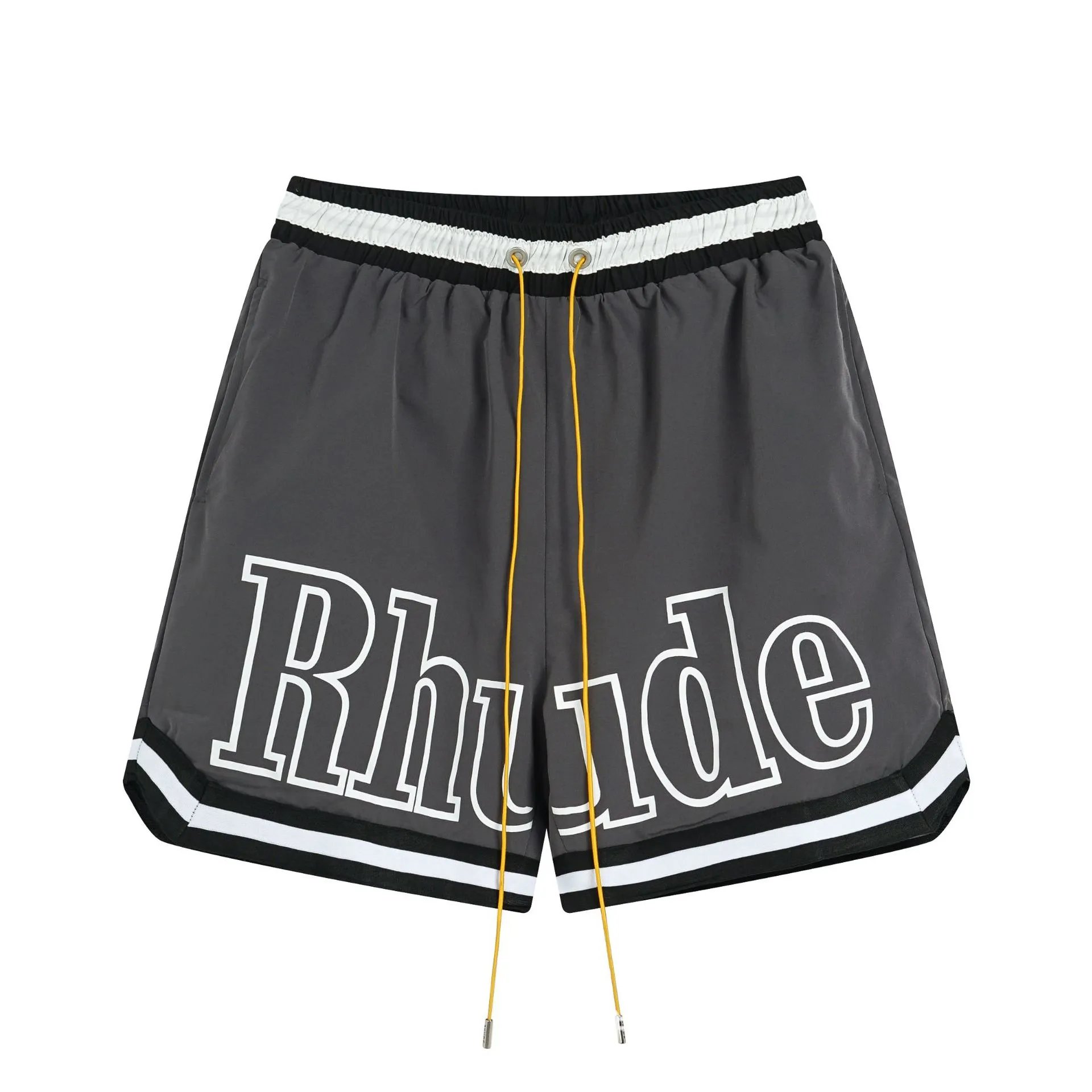 RHUDE letter - style grey shorts