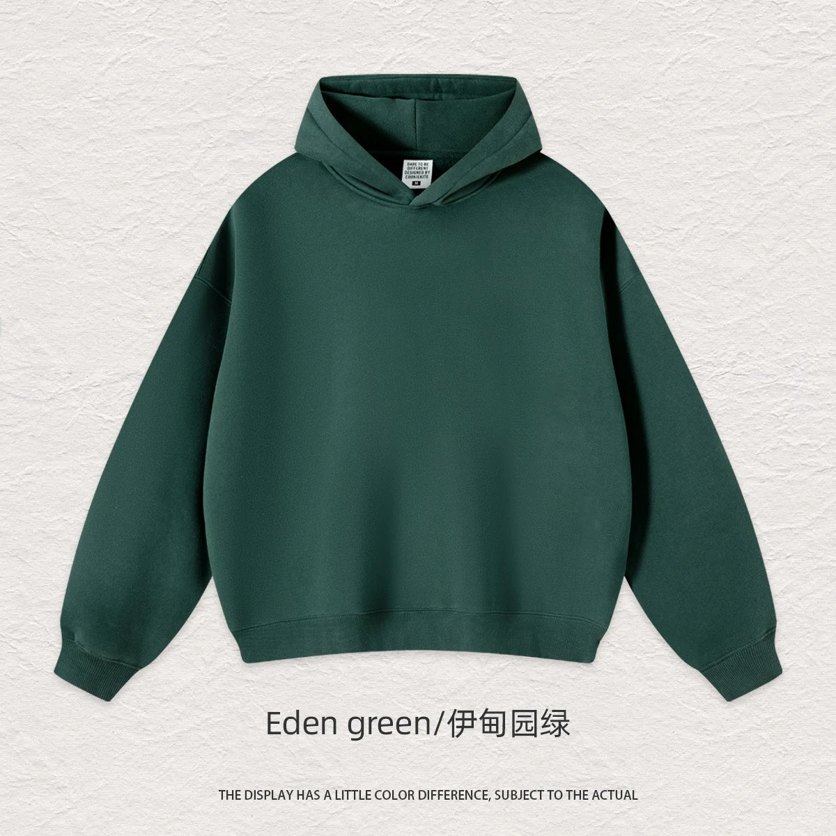 Relaxed Blank pullover hoodie Black Minimal A with Designer-Inspired Detail