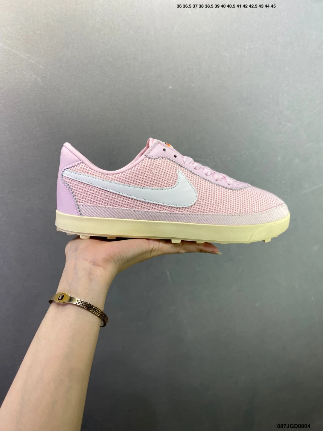 Nike Waffle-Sole Runners in Pink with Sculpted Cushioning