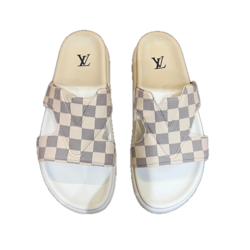 Louis Vuitton Casual Style Checkerboard Off-white Slippers