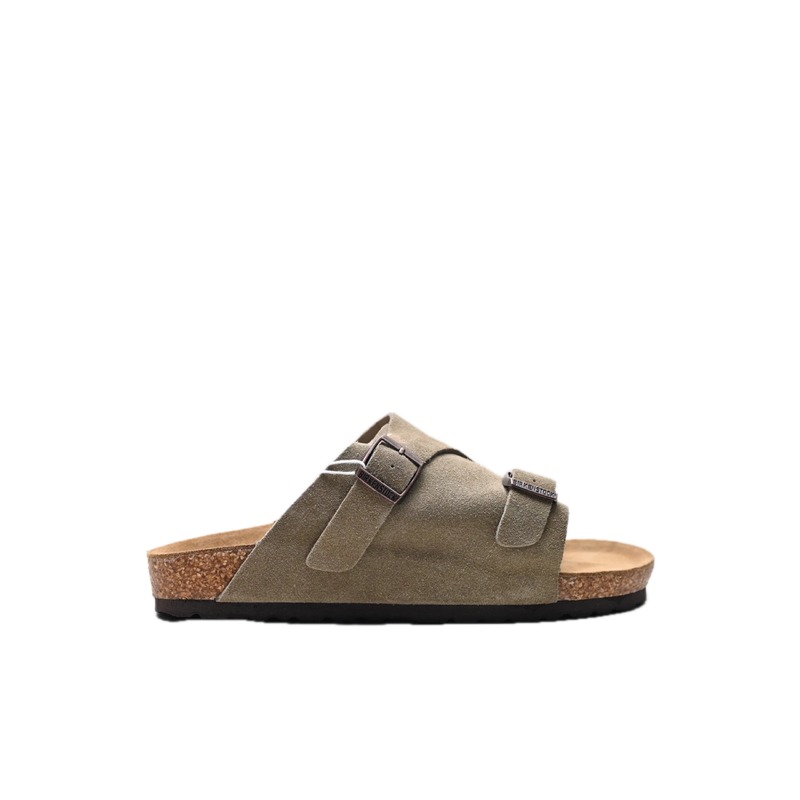 BIRKENSTOCK Cork Vintage Style Khaki Slide Sandals