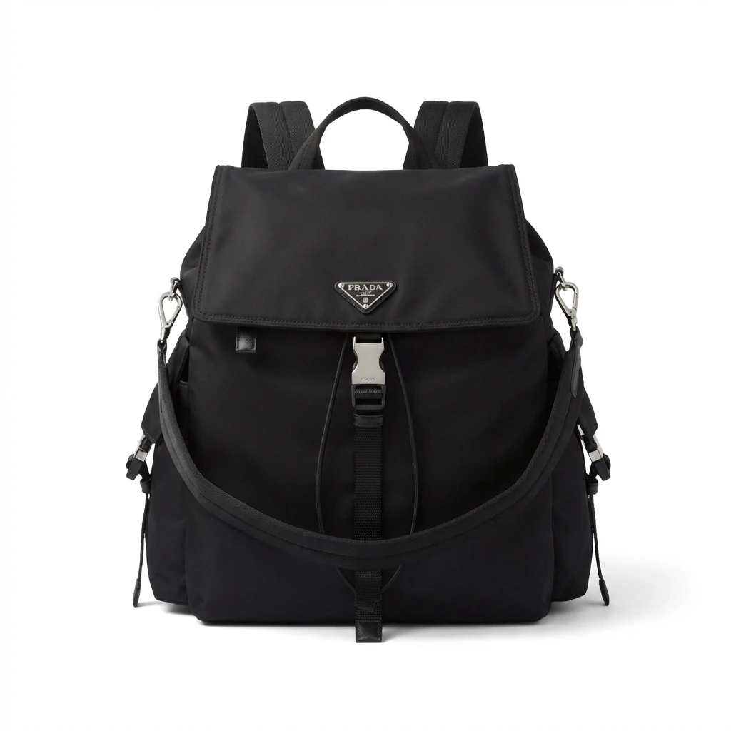 Prada classic black backpack