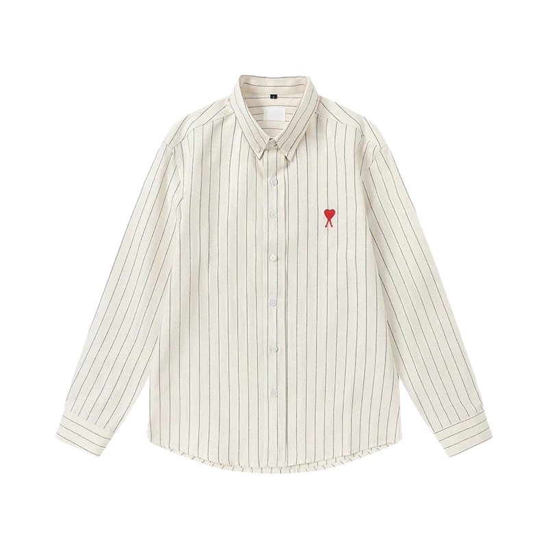 AMI Stripe Minimalist Style White Shirt