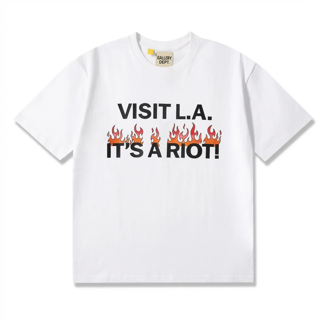 Gallery Dept Flame Print White T-shirt