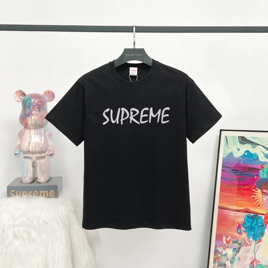 Supreme Printed Street Style Black Short-sleeve T-shirt