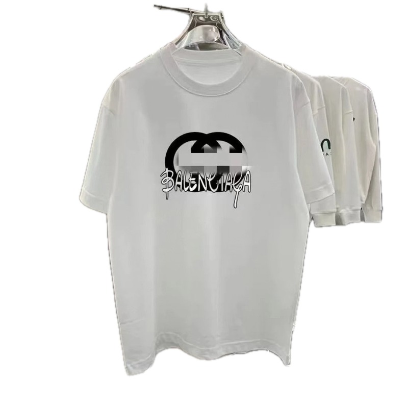 Balenciaga Graffiti Collaboration Street Style White T-Shirt