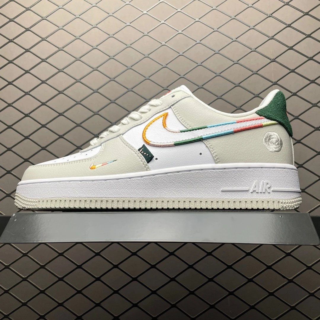 Nike White with Multicolor Accents Court Low-Top Sneakers with Clean Low Profile