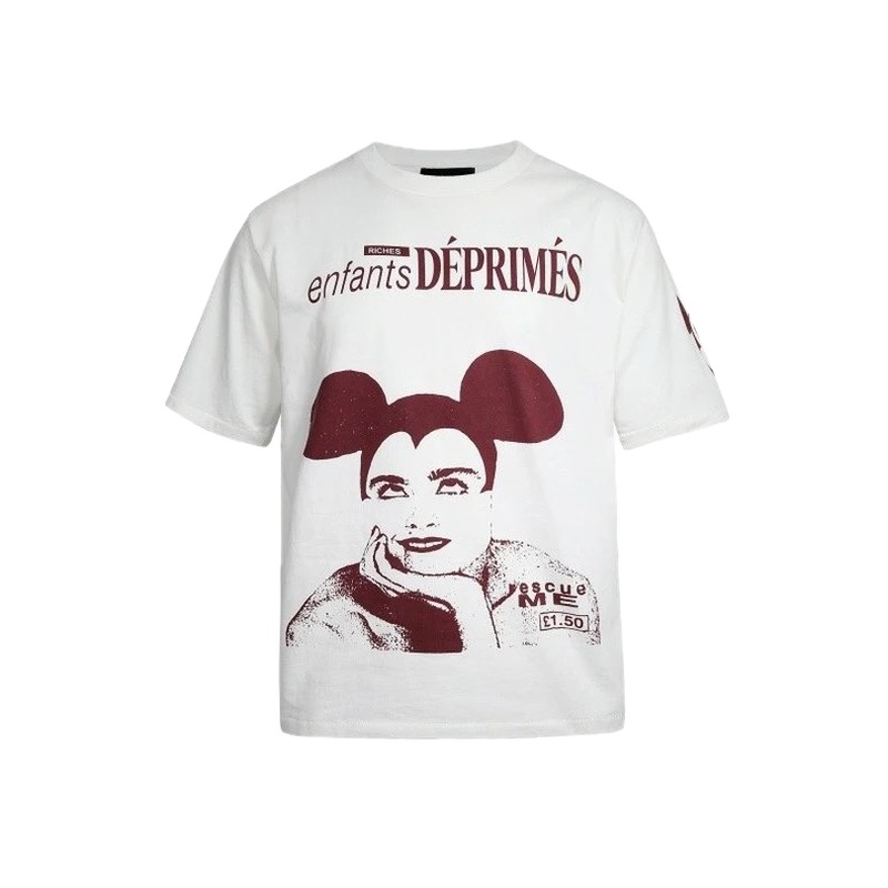 ERD Portrait Print Street Style White T-shirt