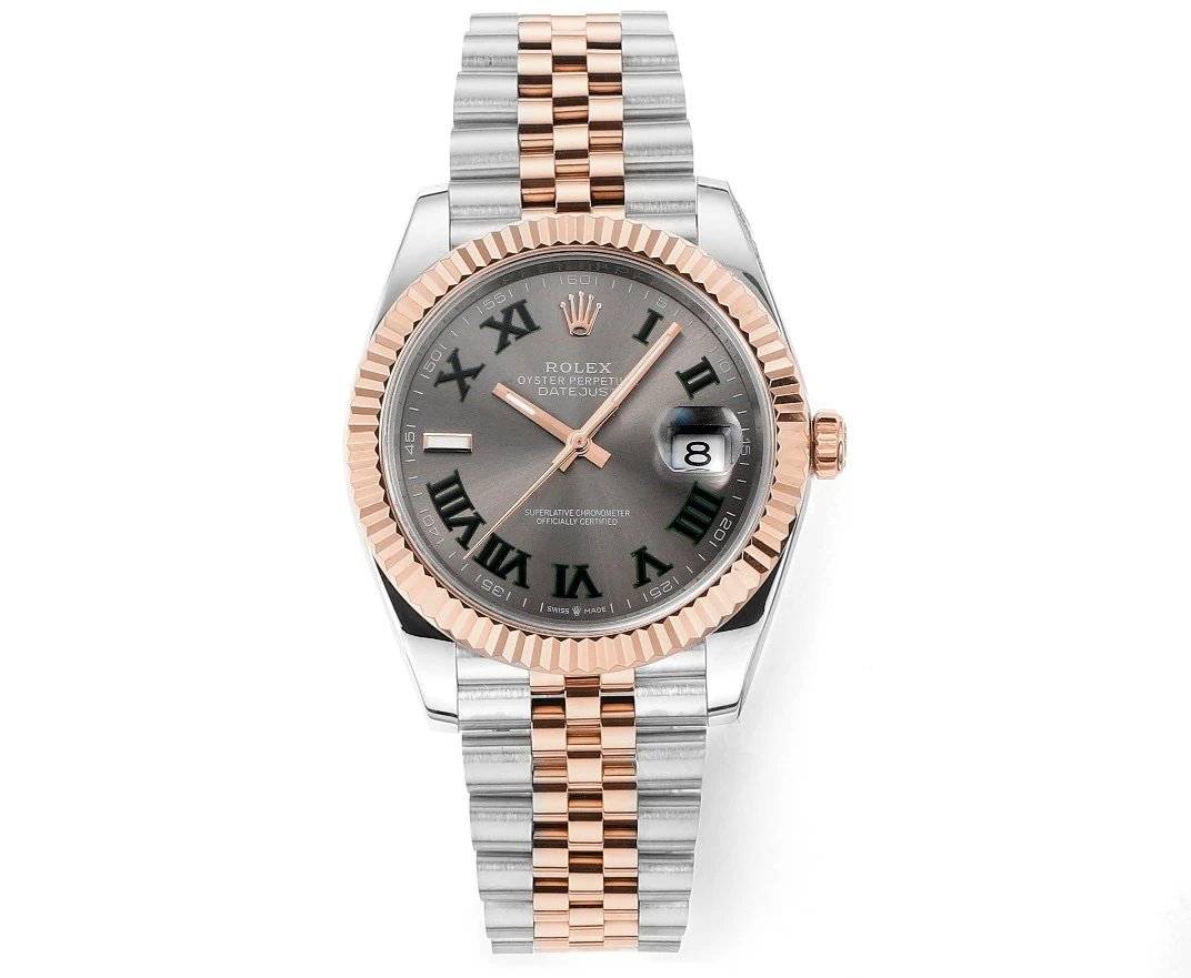 Gray Roman Dial Two-Tone Datejust Watch by Rolex - Occasion