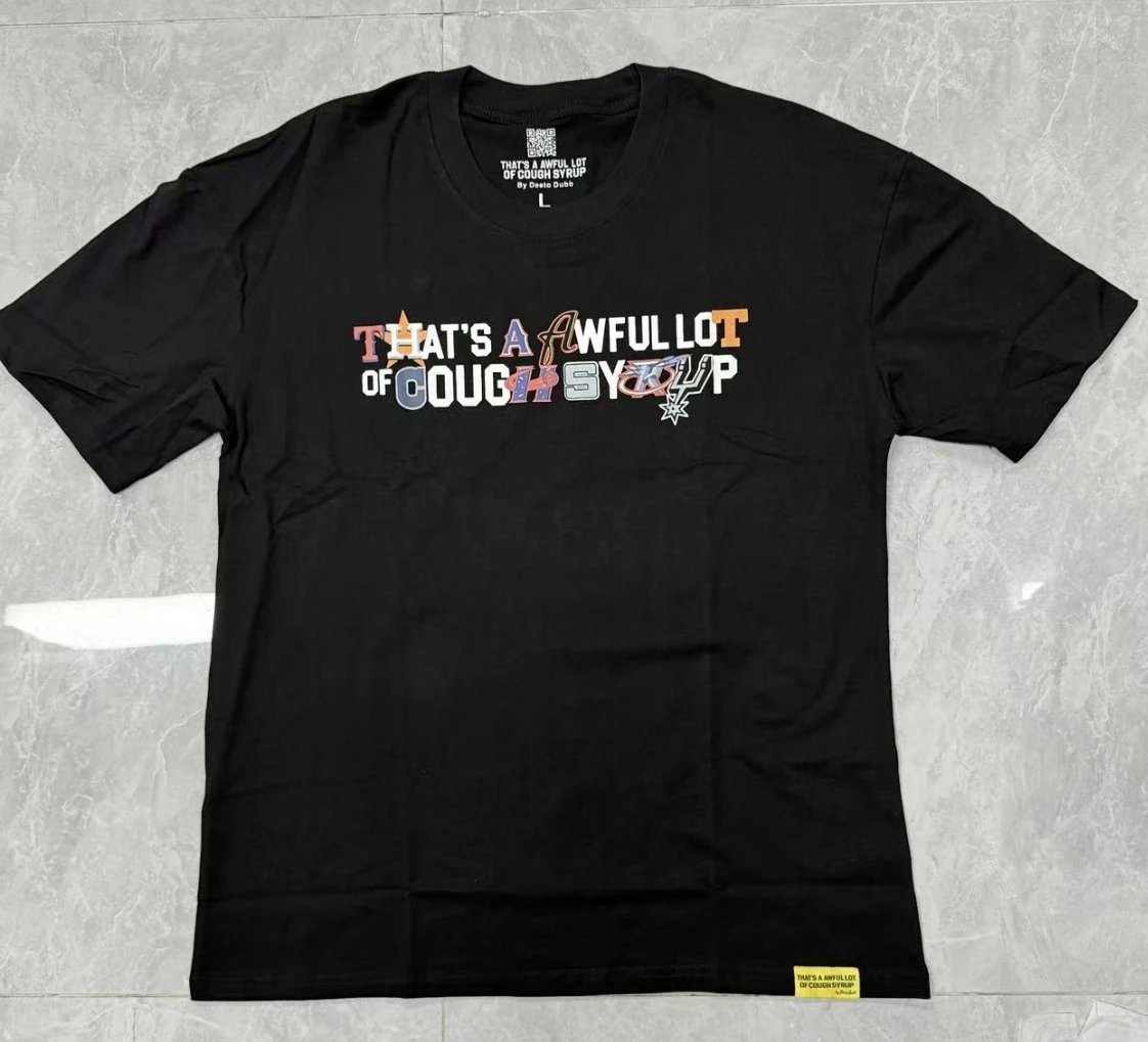 Awful Lot Color-block Printed Street Style Black T-shirt
