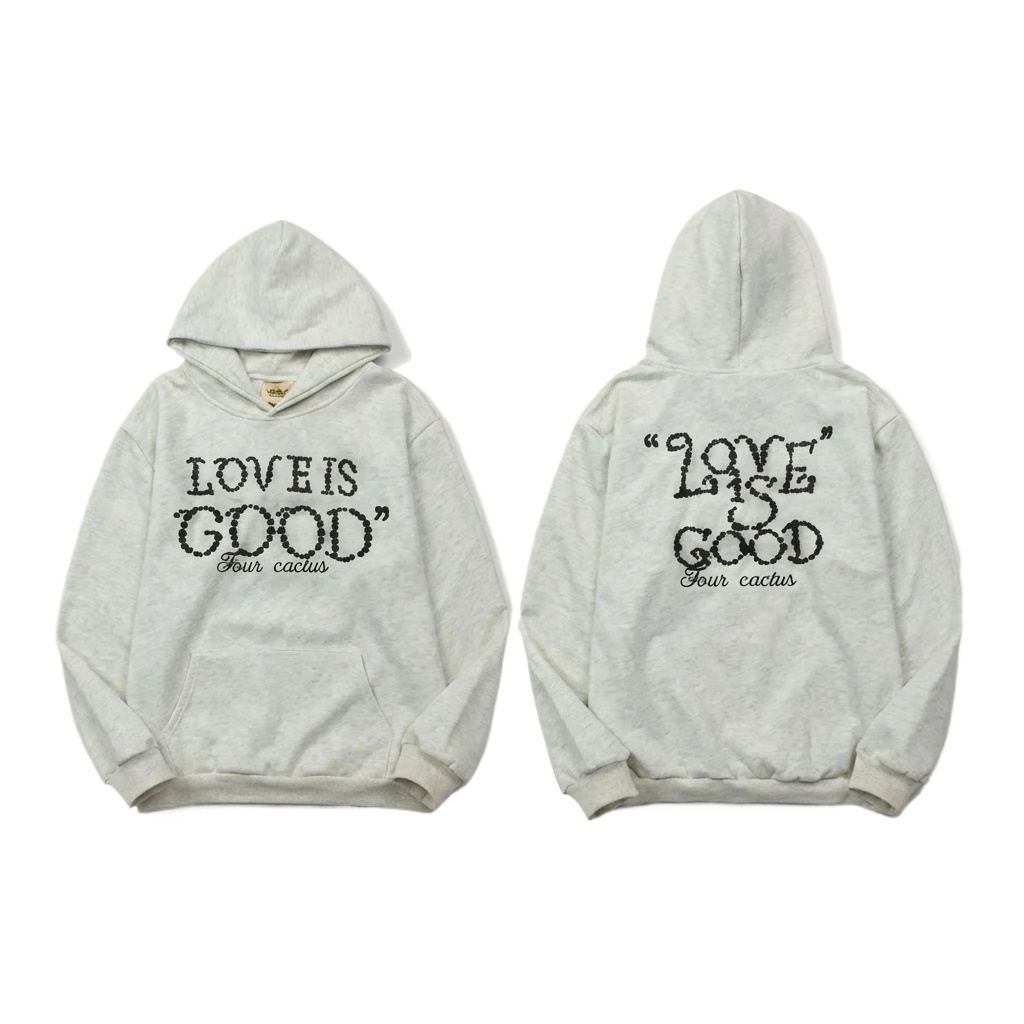 GOODBRAND LOVE Series Trendy and Cool White Hoodie
