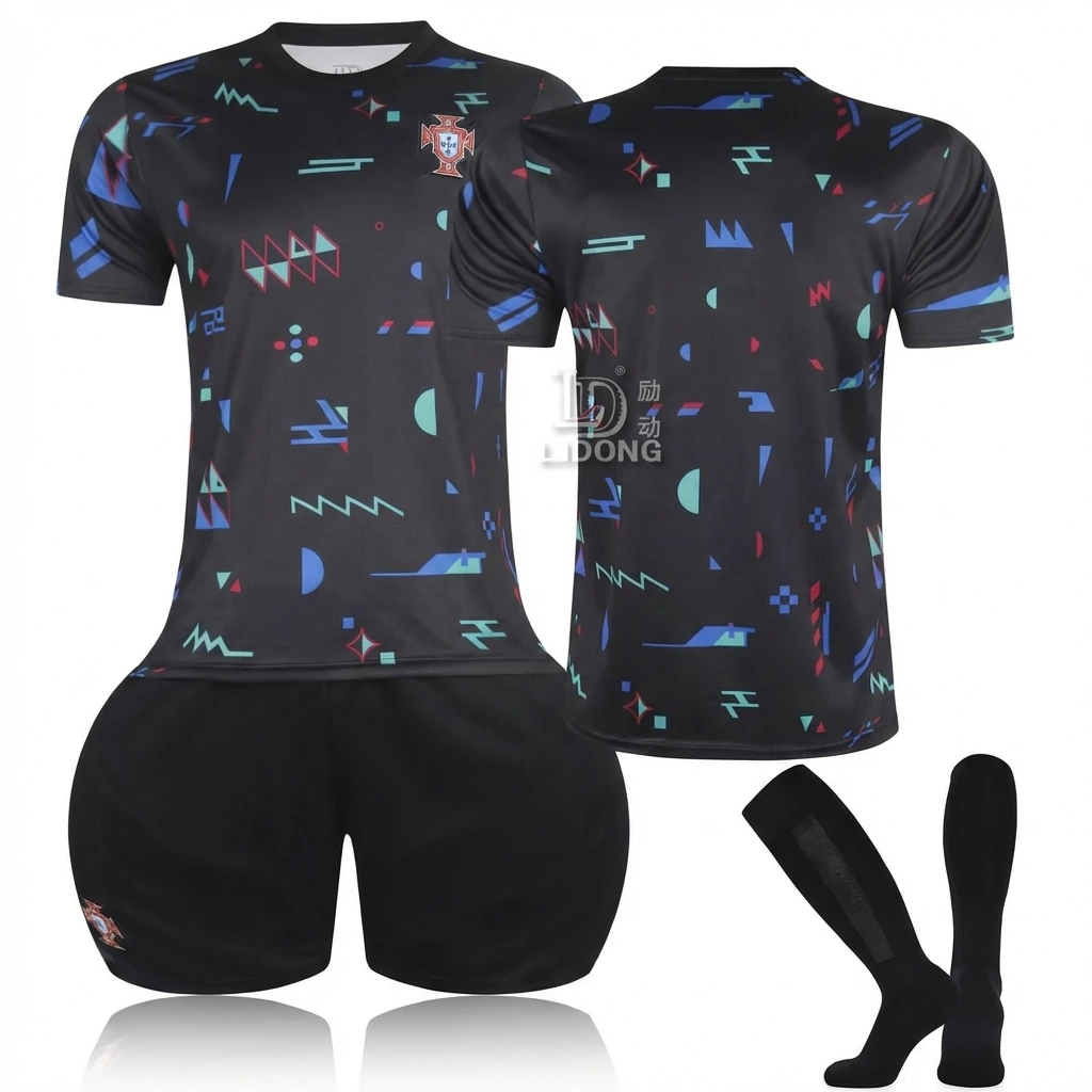 Motivate Portugal Series Trendy Black Short-Sleeve
