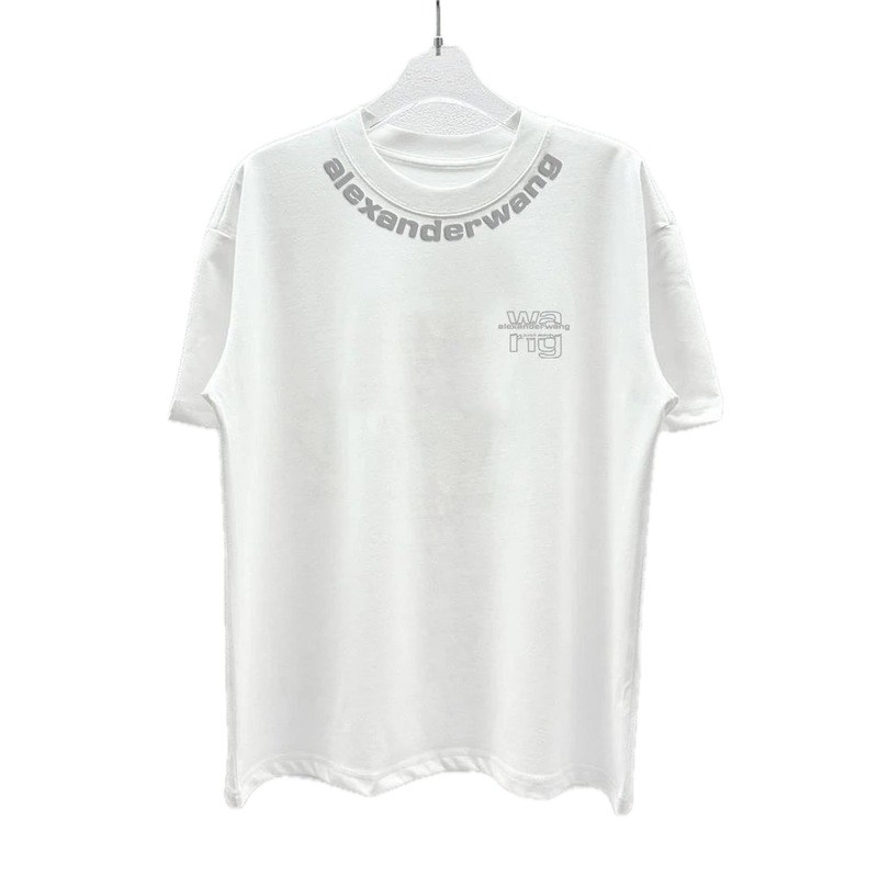 Alexander Wang Printed Street Style White T-Shirt