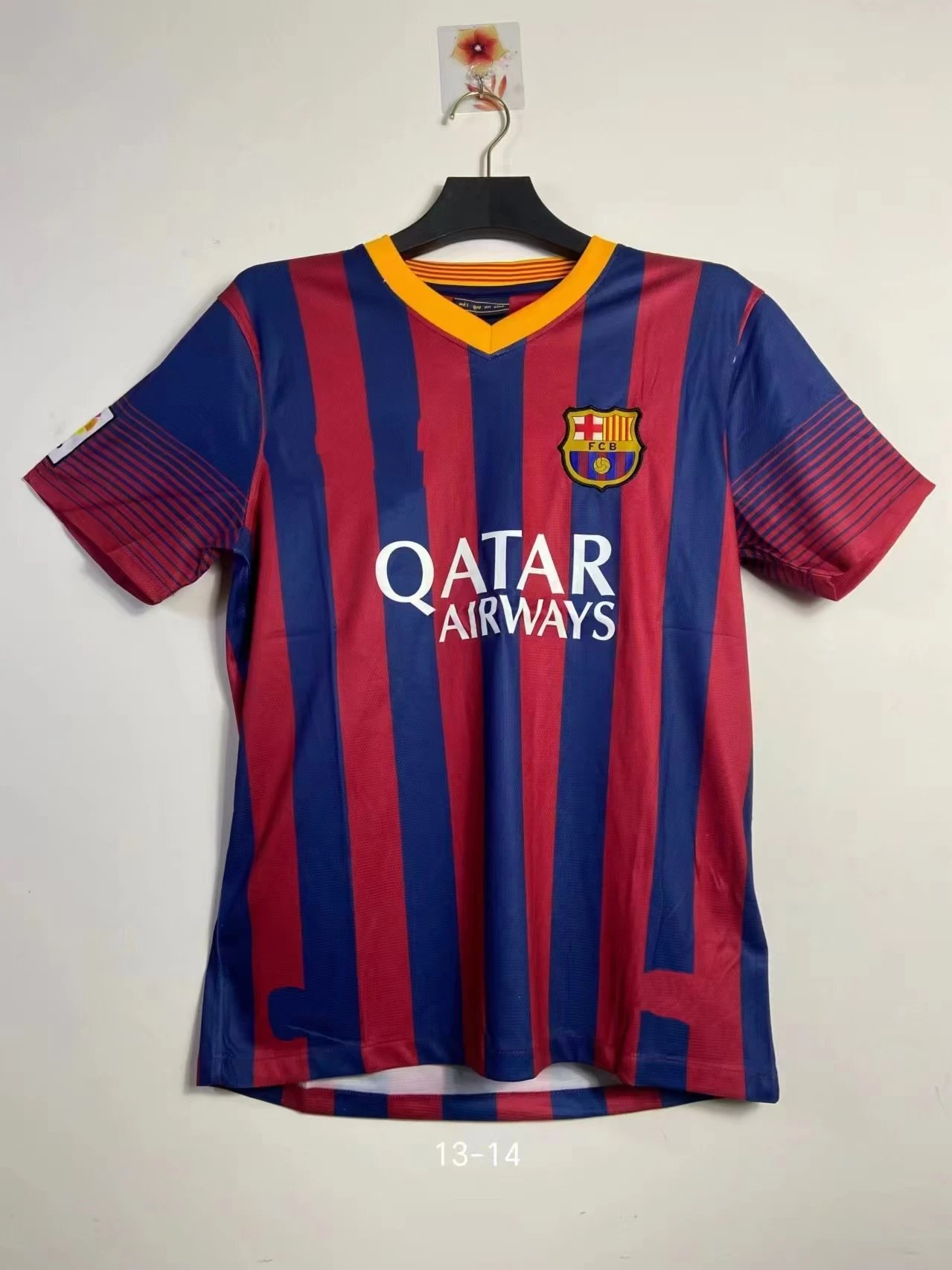 Barcelona Summer Retro soccer jersey Blue Red Barcelona with Bold Graphic