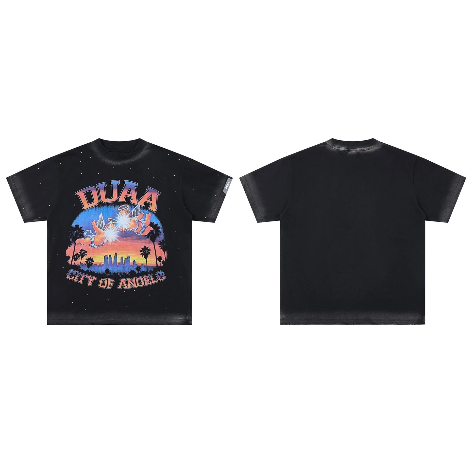 DUAA City of Angels Vintage Style Black T-shirt